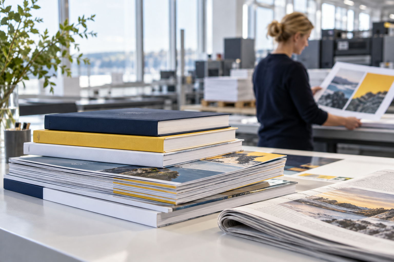Högkvalitativa böcker, tidskrifter och trycksaker i produktion
